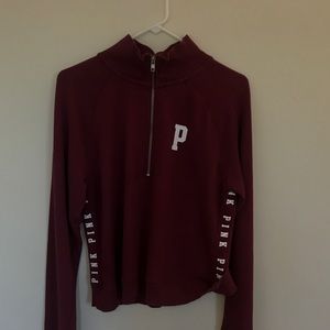 Victoria Secret Pink burgundy quarter zip